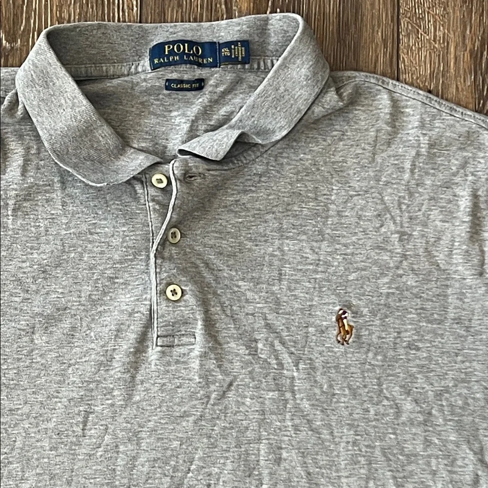 Polo by Ralph Lauren Light Gray Men's Polo Shirt Flesh Pony Size XXL